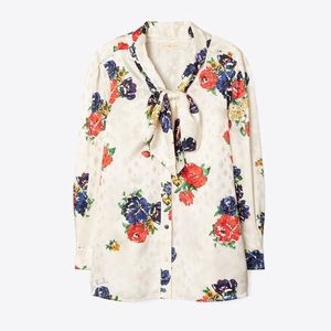 Tory Burch silk blouse with removable neck bow